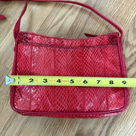 Vintage‎ Ganson cherry Red Snakeskin Shoulder Bag - Picture 8 of 12